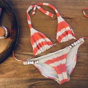 VIX White & Coral Bikini, S